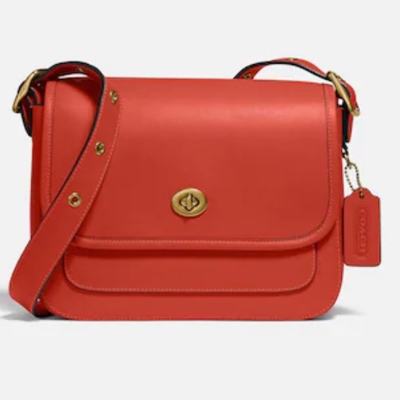 Coach Rambler Crossbody -Turn Lock Original Glovetanned Leathr- Burnt Orange Bag - Picture 1 of 16